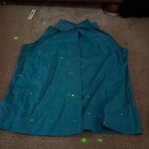 Blue Sleevless Button-Up/Button Vest